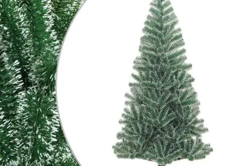 Brad de Crăciun artificial cu zăpadă pufoasă, verde, 210 cm - 1/5