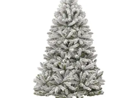 Brad de Crăciun artificial cu balamale și zăpadă pufoasă 210 cm - 2/5