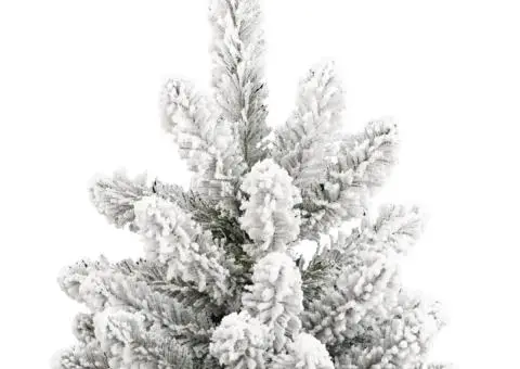 Brad de Crăciun artificial cu balamale și zăpadă pufoasă 210 cm - 4/5