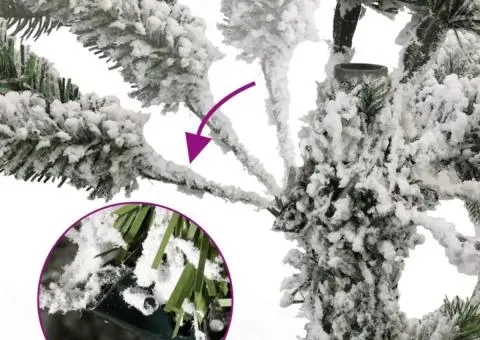 Pom de Crăciun artificial cu balamale și zăpadă 270 cm - 3/5