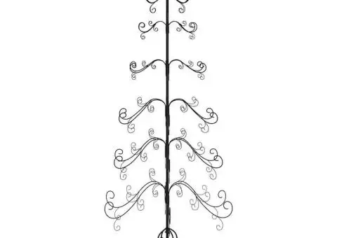 Brad de Crăciun din metal pentru decor, negru, 215 cm - 2/5