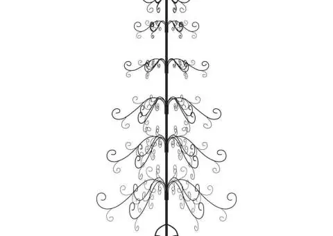 Brad de Crăciun din metal pentru decor, negru, 215 cm - 3/5