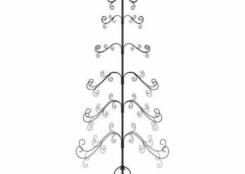 Brad de Crăciun din metal pentru decor, negru, 215 cm - 4/5