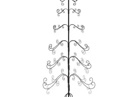 Brad de Crăciun din metal pentru decor, negru, 215 cm - 5/5