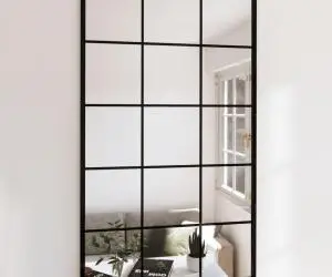 vidaXL Oglinzi de perete, 3 buc., negru, 100x60 cm, metal