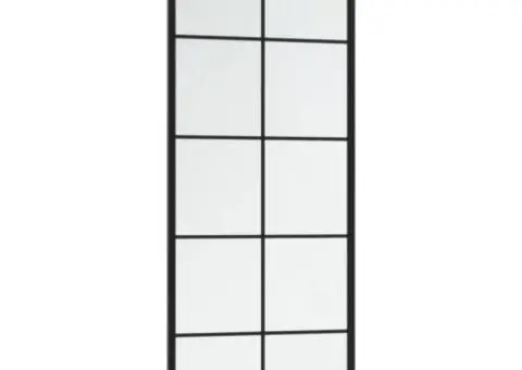 Oglinzi de perete, 2 buc., negru, 100x40 cm, metal - 3/5