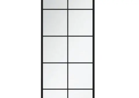 Oglinzi de perete, 2 buc., negru, 100x40 cm, metal - 4/5