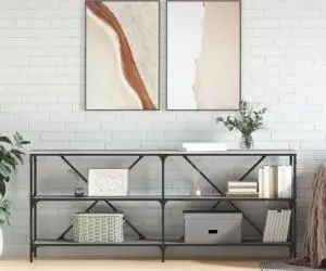 vidaXL Masă consolă gri sonoma 180x30x75 cm Lemn prelucrat și fier