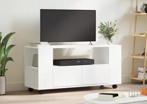 Comodă TV, alb, 102x34,5x43 cm, lemn prelucrat - 1/5