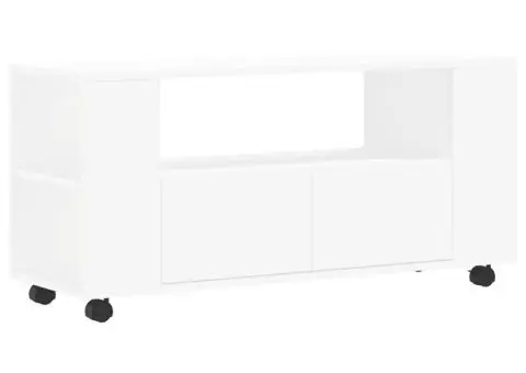 Comodă TV, alb, 102x34,5x43 cm, lemn prelucrat - 2/5