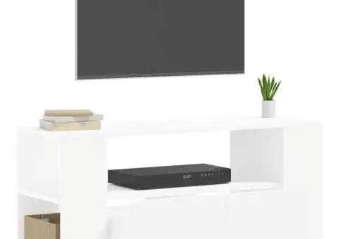 Comodă TV, alb, 102x34,5x43 cm, lemn prelucrat - 4/5