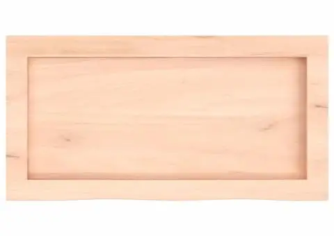 Blat de baie, 60x30x(2-4) cm, lemn masiv netratat - 4/5