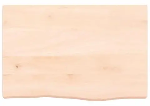 Blat de baie, 60x40x(2-6) cm, lemn masiv netratat - 3/5