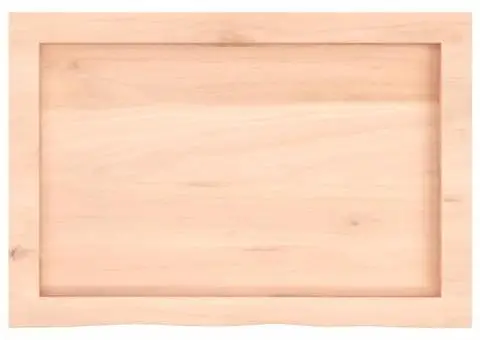Blat de baie, 60x40x(2-6) cm, lemn masiv netratat - 4/5