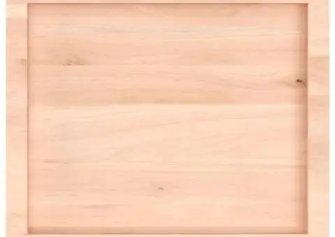 Blat de baie, 60x50x(2-4) cm, lemn masiv netratat - 4/5