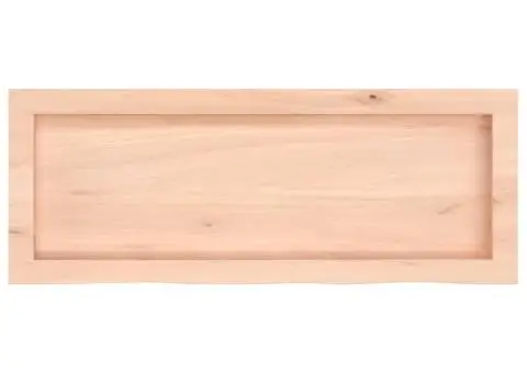 Blat de baie, 80x30x(2-6) cm, lemn masiv netratat - 4/5