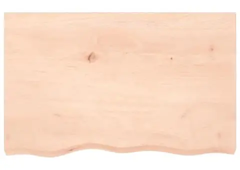 Blat de baie, 80x50x(2-6) cm, lemn masiv netratat - 3/5