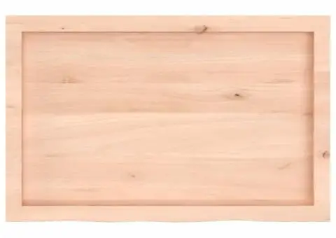 Blat de baie, 80x50x(2-6) cm, lemn masiv netratat - 4/5