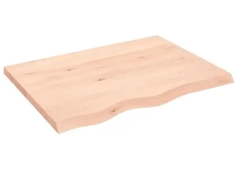 Blat de baie, 80x60x(2-4) cm, lemn masiv netratat - 2/5