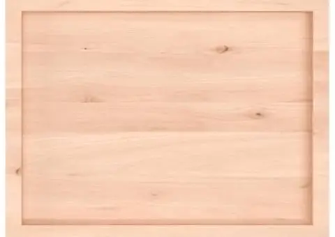 Blat de baie, 80x60x(2-4) cm, lemn masiv netratat - 4/5