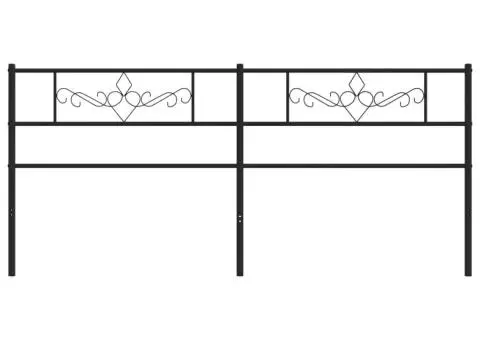 Tăblie de pat metalică, negru, 200 cm - 3/5