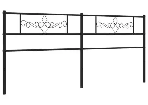 Tăblie de pat metalică, negru, 200 cm - 4/5