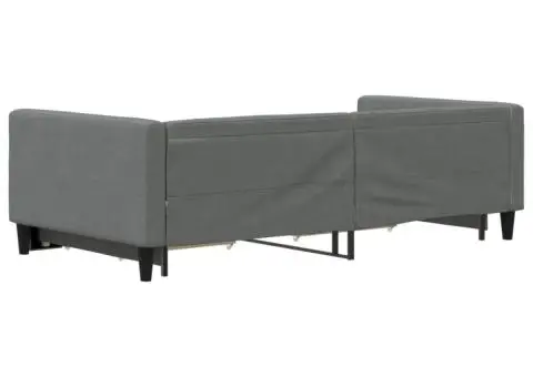 Pat de zi cu extensie și sertare, gri închis, 100x200 cm textil - 5/5