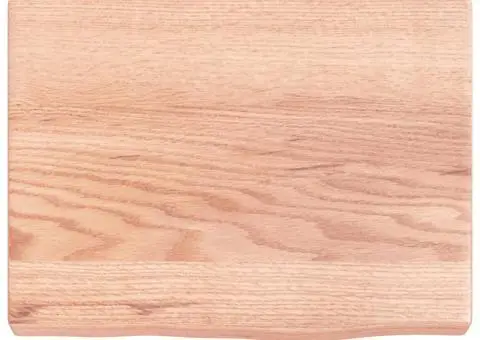 Blat de baie, maro deschis, 40x30x(2-4) cm, lemn masiv tratat - 3/5