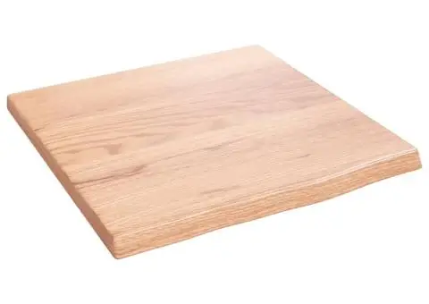 Blat de baie, maro deschis, 40x40x2 cm, lemn masiv tratat - 2/5