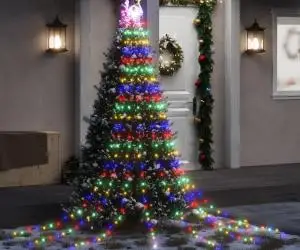vidaXL Instalație brad de Crăciun 320 LED-uri, multicolor, 375 cm