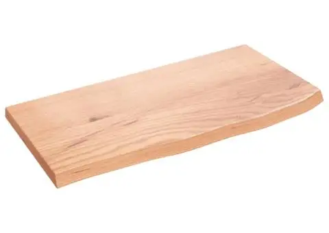 Blat de baie, maro deschis, 60x30x2 cm, lemn masiv tratat - 2/5