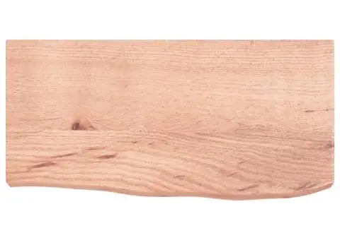 Blat de baie, maro deschis, 60x30x(2-6) cm, lemn masiv tratat - 3/5