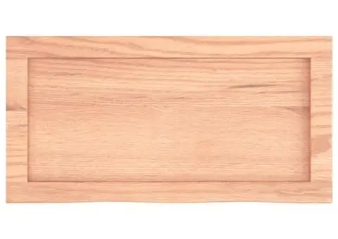 Blat de baie, maro deschis, 60x30x(2-6) cm, lemn masiv tratat - 4/5