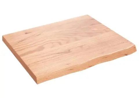 Blat de baie, maro deschis, 60x50x(2-4) cm, lemn masiv tratat - 2/5