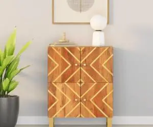 vidaXL Dulap lateral, maro și negru, 60x33,5x75 cm lemn masiv de mango