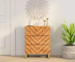 vidaXL Dulap lateral, maro și negru, 60x33,5x75 cm lemn masiv de mango