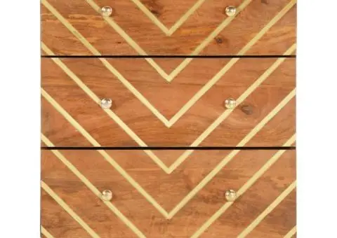 Dulap lateral, maro și negru, 60x33,5x75 cm lemn masiv de mango - 4/5