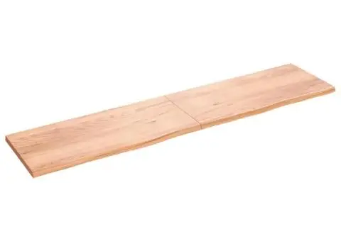Blat de baie, maro deschis, 220x50x(2-4) cm, lemn masiv tratat - 2/5