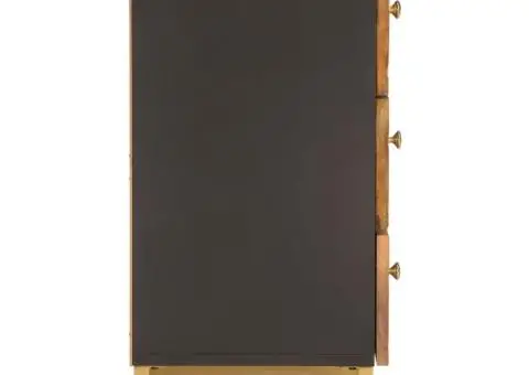 Noptieră, maro și negru, 50x33x60 cm, lemn masiv de mango - 5/5