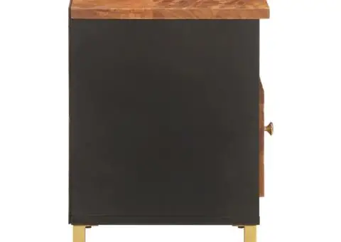 Dulap TV, maro și negru, 100x33,5x46 cm, lemn masiv de mango - 5/5