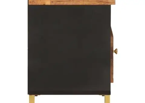 Dulap TV, maro și negru, 80x33,5x46 cm, lemn masiv de mango - 5/5