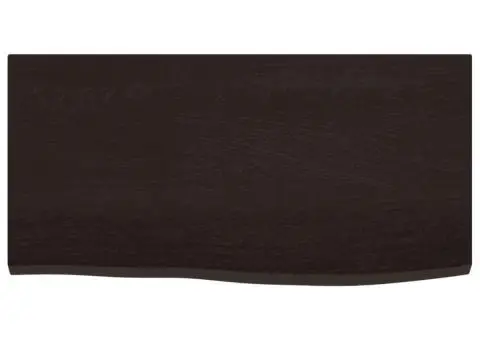 Blat de baie, maro închis, 60x30x2 cm, lemn masiv tratat - 3/5