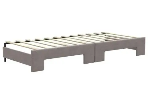 Pat de zi cu extensie și sertare, gri taupe, 80x200 cm, textil - 5/5