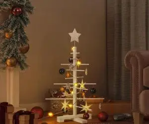 vidaXL Brad de Crăciun din lemn decorativ, 75 cm, lemn de pin masiv