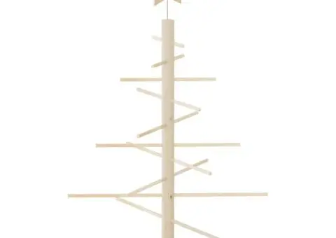 Brad de Crăciun din lemn decorativ, 75 cm, lemn de pin masiv - 2/5