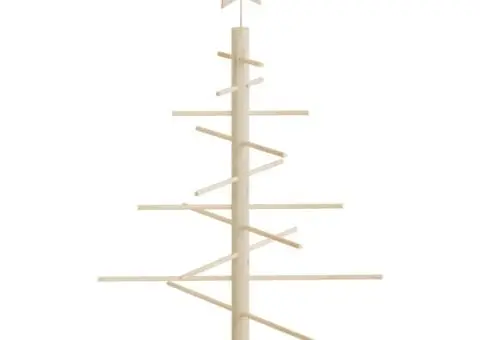 Brad de Crăciun din lemn decorativ, 75 cm, lemn de pin masiv - 5/5