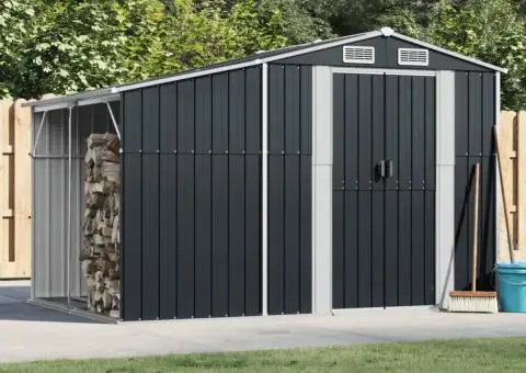 Șopron de grădină, antracit, 277x192,5x179 cm, oțel galvanizat - 1/5