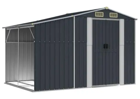 Șopron de grădină, antracit, 277x192,5x179 cm, oțel galvanizat - 2/5