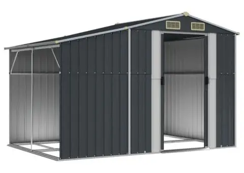 Șopron de grădină, antracit, 277x192,5x179 cm, oțel galvanizat - 3/5