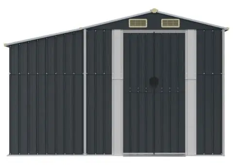 Șopron de grădină, antracit, 277x192,5x179 cm, oțel galvanizat - 4/5